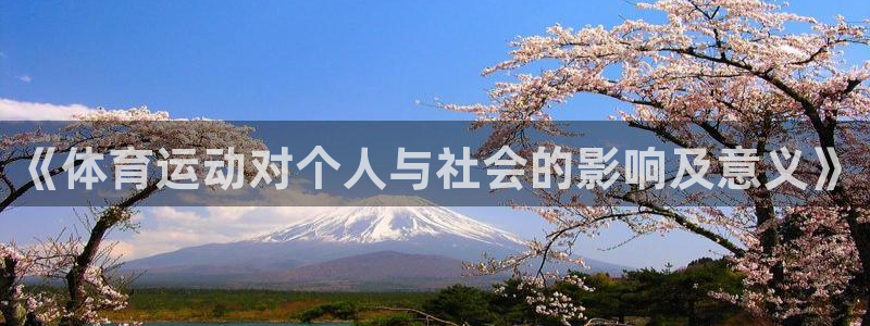 vsport体育官方正版app代理：《体育运动对个人